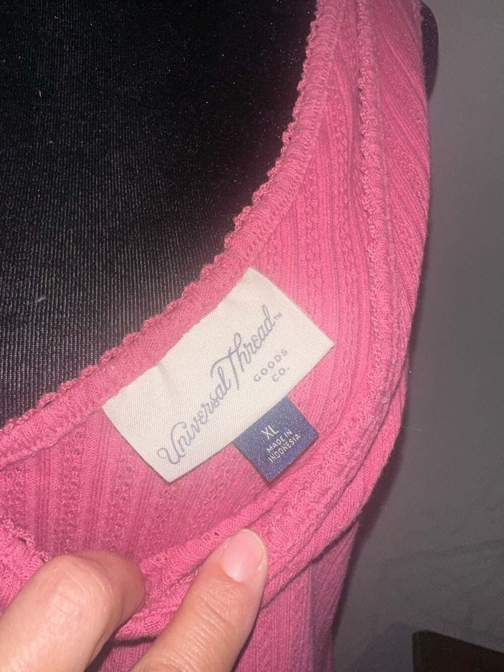Universal Thread Pink Ribbed V-Neck Tank Top XL - Picture 2 of 4